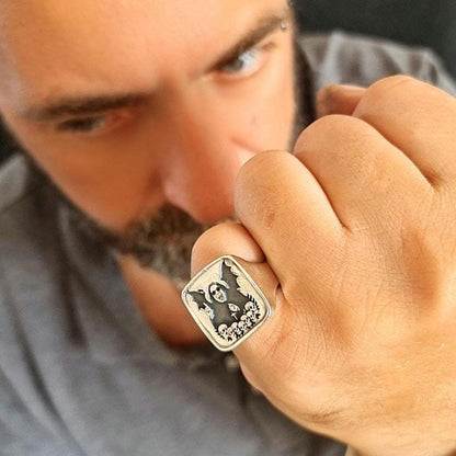 Ozzy Osbourne  Tribute Ring Sterling Silver Signet Ring: Gothic  Jewelry- LIMITED EDITION