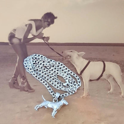 English bull Terrier figurine Pendant  anatomically accurate - Gift for bully Lovers-Solid Sterling Silver