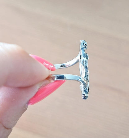 La Santa Muerte Ring 925 Silver - Beautifully Crafted Saint Death- Symbolizes a protector of the dead