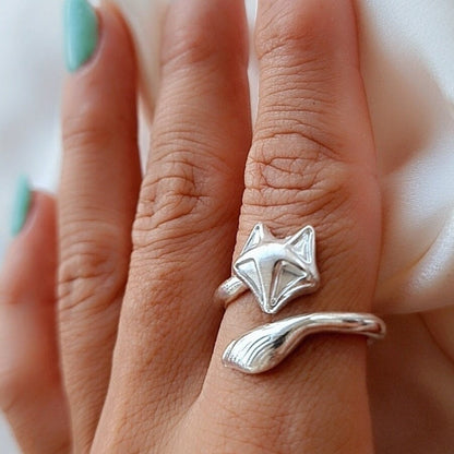 Handmade Sterling Silver Fox Ring: Animal Jewelry Gift