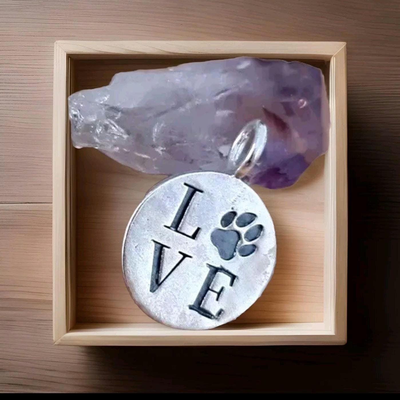 Handmade Silver Paw Print Pendant: Minimalist Pet Lover Necklace