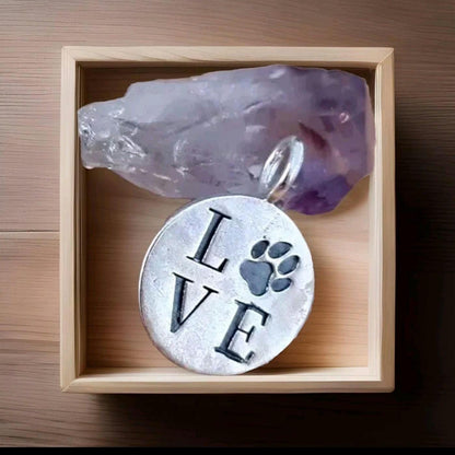 Handmade Silver Paw Print Pendant: Minimalist Pet Lover Necklace