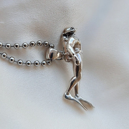 Handcrafted Sterling Silver Scuba Diver Pendant