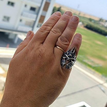 Handmade Sterling Silver Lich King Helmet Ring - Warcraft Inspired