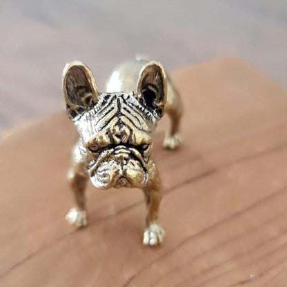 solid brass French Bulldog  figurine -Sculpture-Highly Detailed-Realistic - Deco style " 140 grams" - Decorative