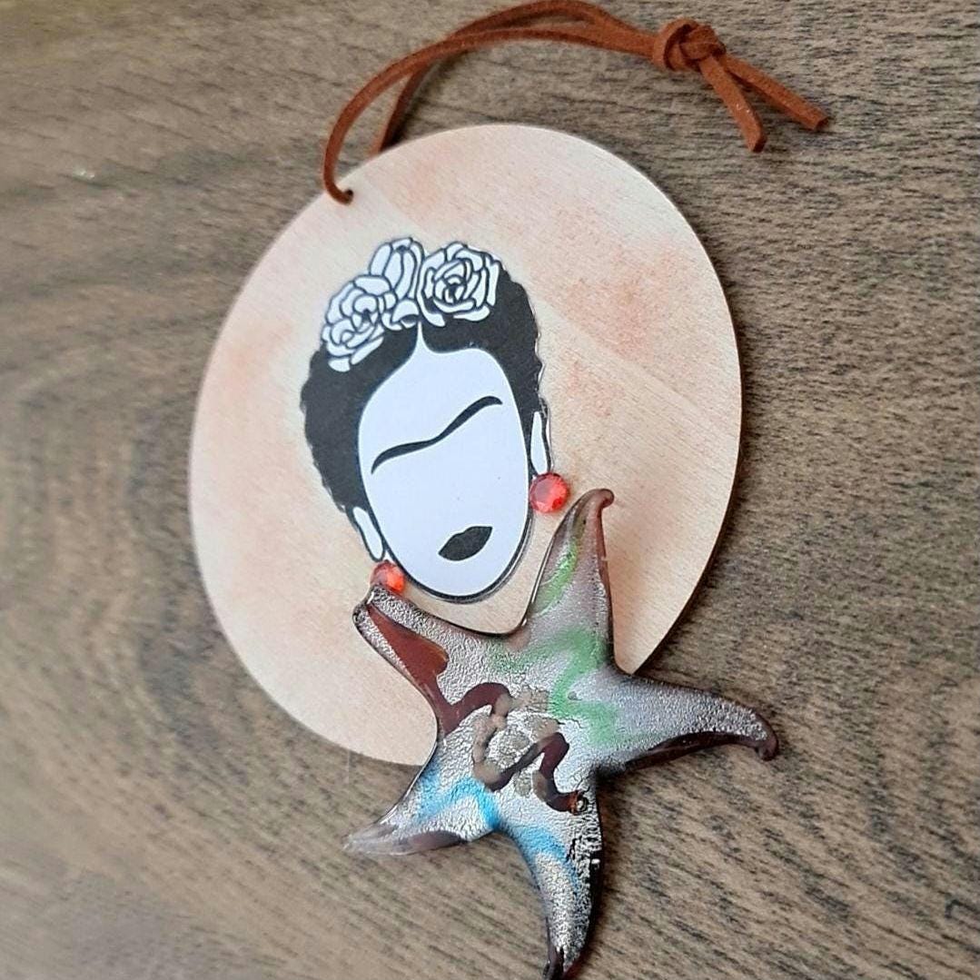 Oversized Murano Glass Starfish Pendant Necklace: Millefiori Glass