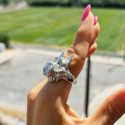 Handmade Scottish Terrier Ring: 925 Sterling Silver Scottie Dog Jewelry