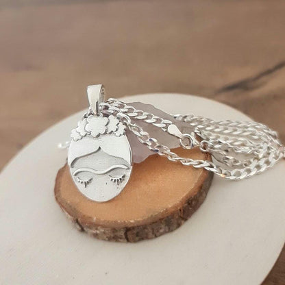 Frida Kahlo Pendant Necklace: 925 Sterling Silver, Iconic Mexican Painter