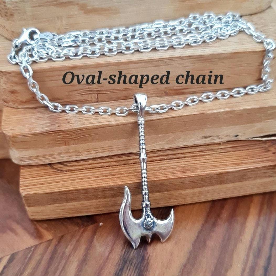 Sterling Silver Darius Axe Pendant: Handmade League of Legends Necklace