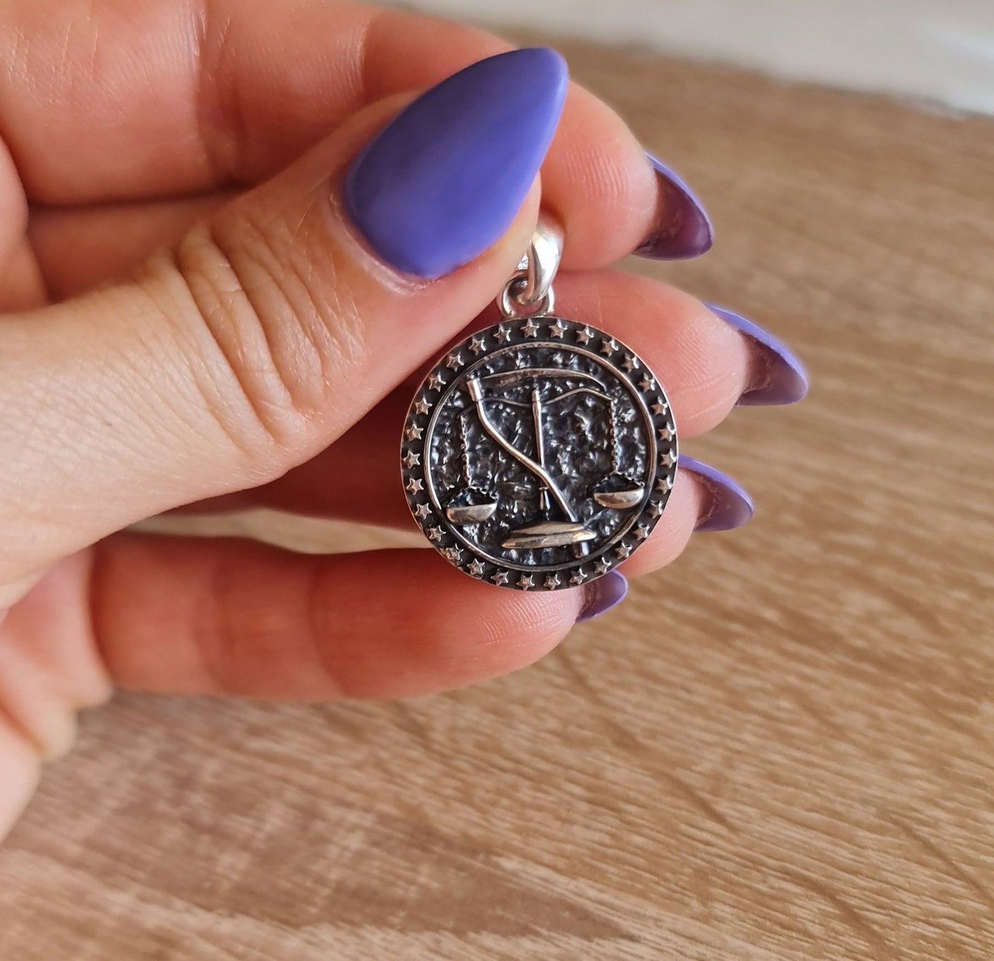 Saint Death's Balance Scale Pendant - Sterling Silver Scythe Necklace - La Santa Muerte necklace -