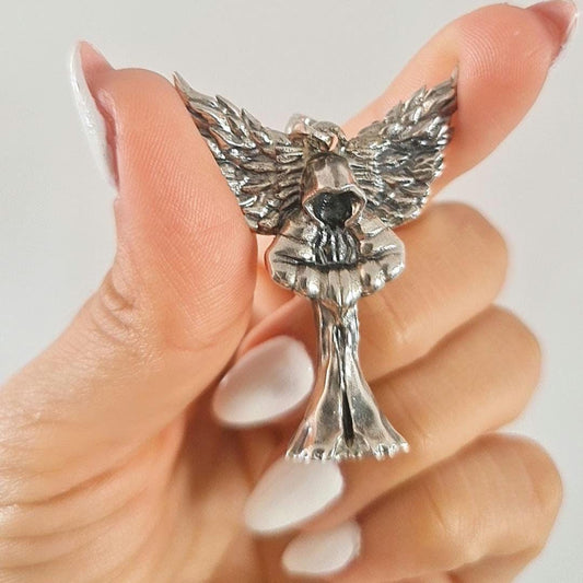 Fallen Angel Sterling Silver Pendant: Handmade Lucifer Necklace Charm