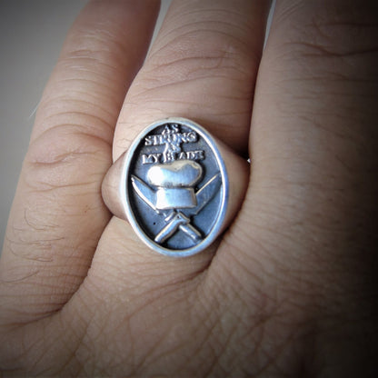 Handmade 925 Sterling Silver Chef Ring: Culinary Gift