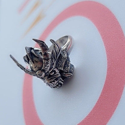 Handmade Sterling Silver Iron Maiden Senjutsu - Eddie Samurai Skull Ring - Japanese - Eddie Ring- Unique design - Rock Ring- Heavy metal Ring