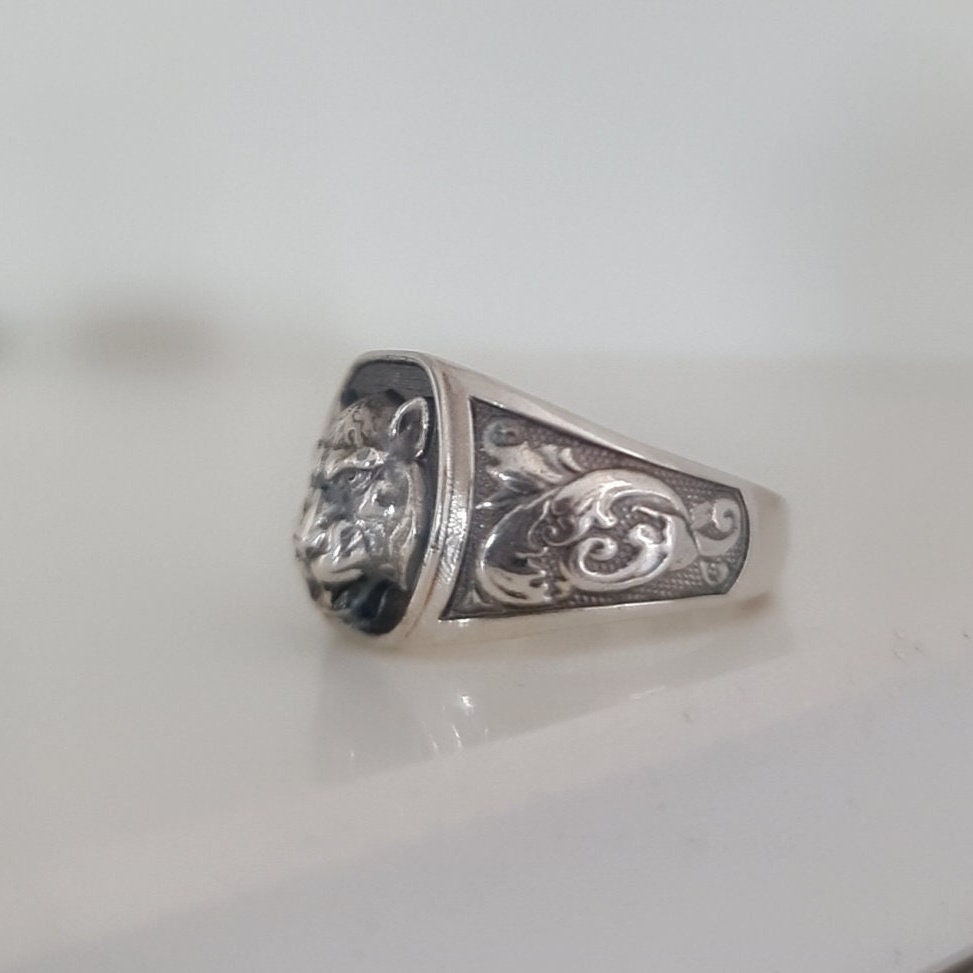 Handmade Tiger Ring: Sterling Silver Gothic Animal Jewelry