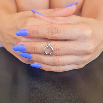 Handmade Sterling Silver Circle Ring: Minimalist Geometric Jewelry