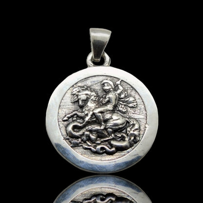 Glorious Saint George Jewelry Piece- Exquisite Design- Sterling Silver Pendant -Handmade