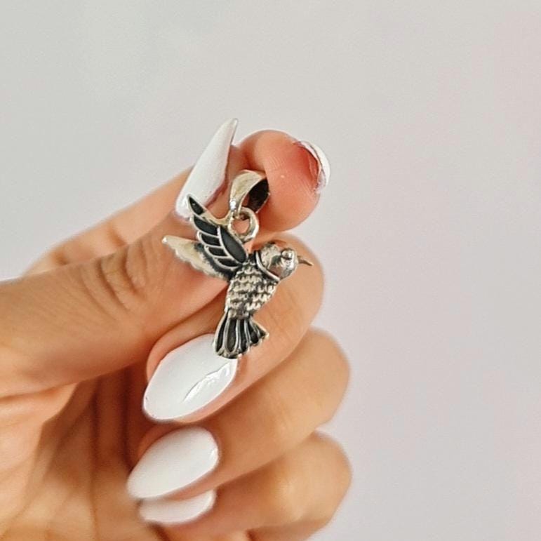 Sterling Silver Hummingbird Pendant: Symbol of Joy & Love