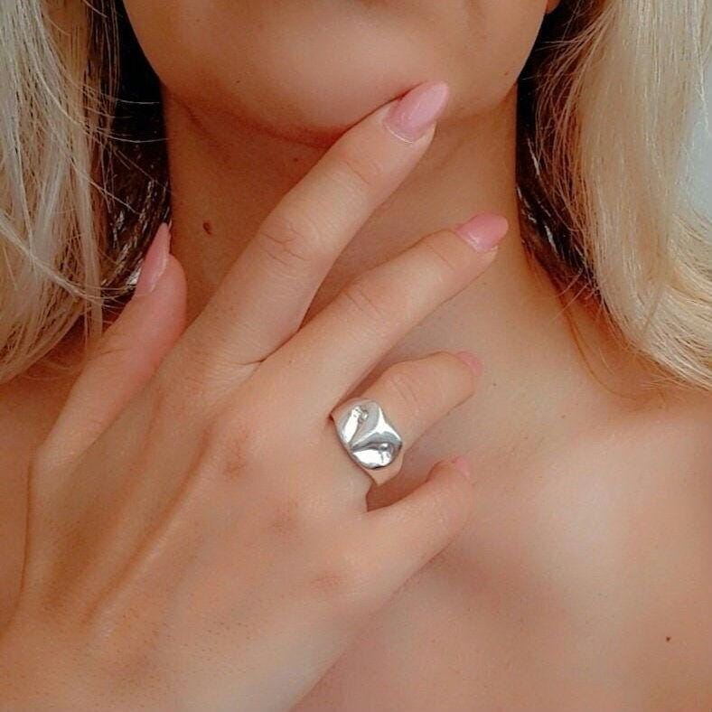 OWL RING - Handcrafted 925 Silver Stylized Animal Jewelry Minimalistic -  solid sturdy