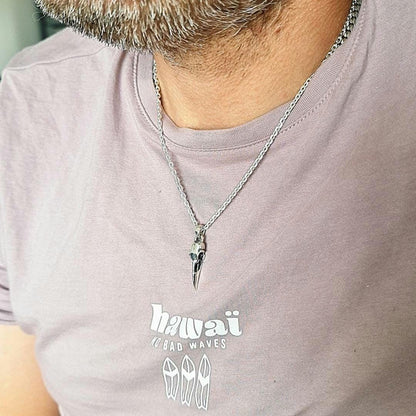 Handmade 925 Silver Raven Skull Pendant: Gothic Jewelry