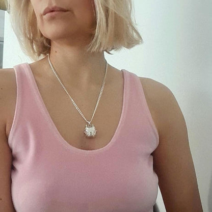 Handmade Sterling Silver American Pit Bull Pendant: Bold Dog Lover Gift