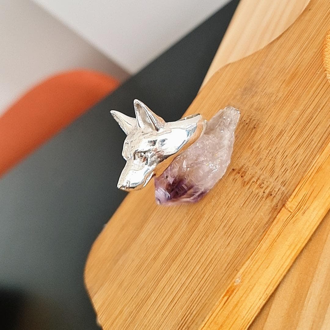 Handmade Sterling Silver German Shepherd Ring: Animal Jewelry