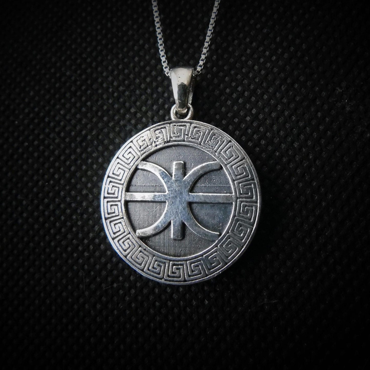 Delphic Epsilon Pendant - Authentic Greek Symbol - Handmade 925 Silver -