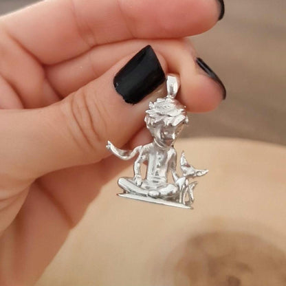 Little Prince Necklace: Sterling Silver Figurine Pendant