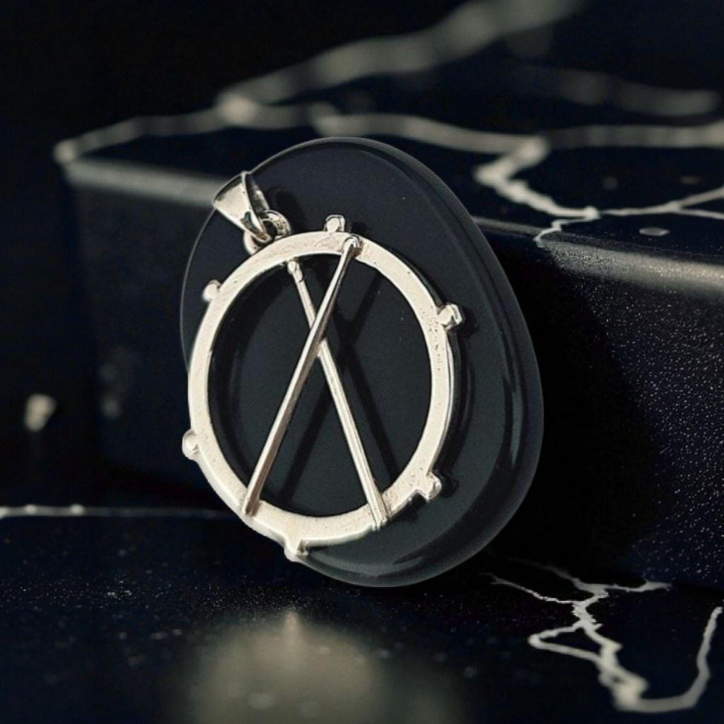 Handmade Sterling Silver Drum Pendant: Rockstar Musician Gift