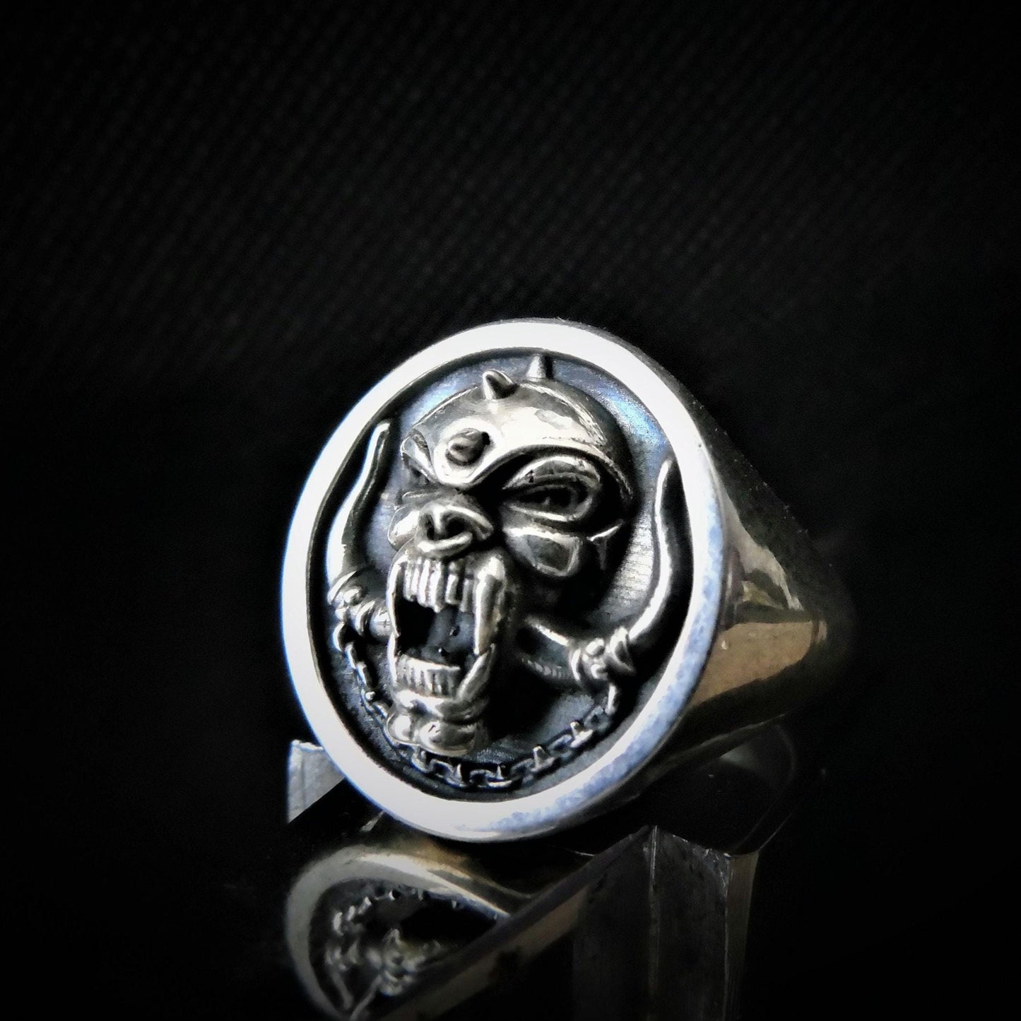 Motorhead Snaggletooth War Pig Ring-Solid 925 Silver-Heavy Duty Design for the Ultimate Rockstar