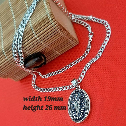 Handmade 925 Silver La Santa Muerte Pendant: Gothic Skull Jewelry