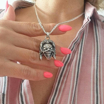 Iron Maiden Eddie Killers Pendant, Skull Pendant, Biker - Rock  - Heavy metal  statement charm Sterling silver