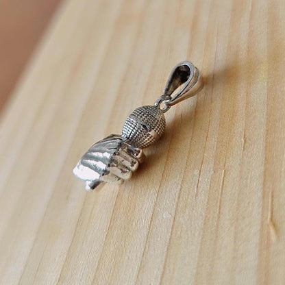 Handmade Sterling Silver Microphone Pendant: Music Lover Necklace