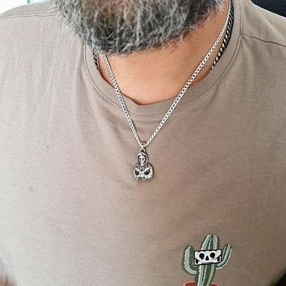 Punk horror Misfit music Pendant-Skull Unique design- Handmade 925 Silver