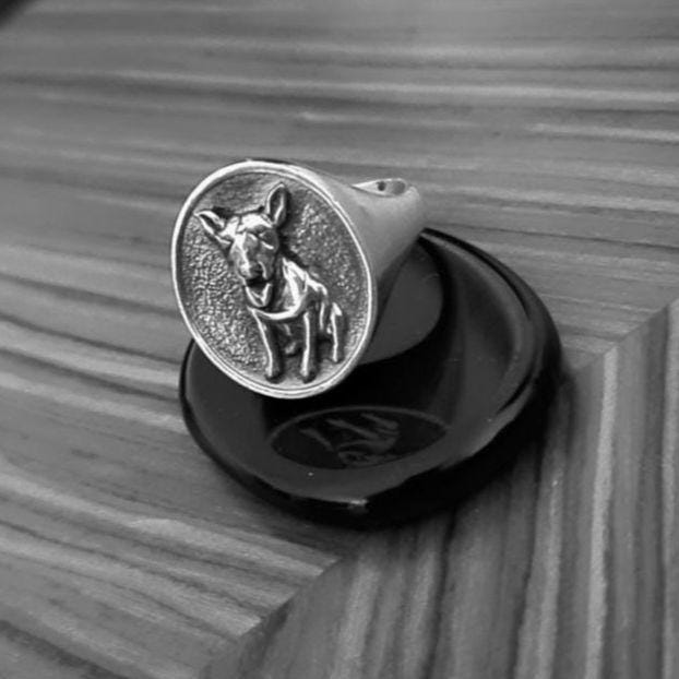 Custom Sterling Silver Dog Portrait Ring: Personalized Pet Keepsake