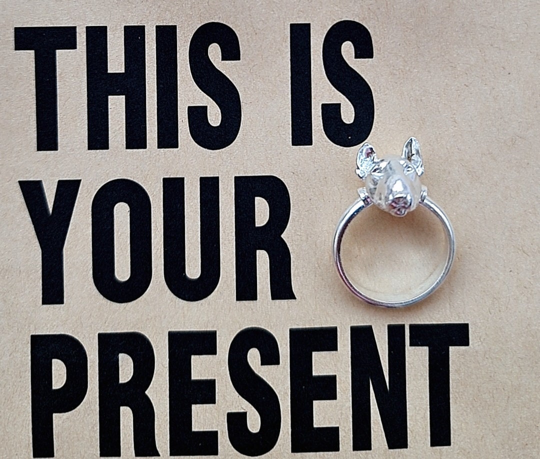 Detailed Bull Terrier Dog Band Ring 925 - Sterling Silver Handmade Animal Jewelry  -