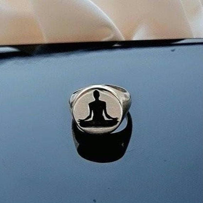 Handmade 925 Silver Yoga Ring: Meditation Pose Design