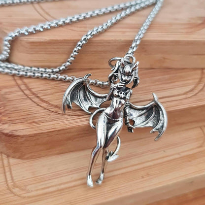 Devil Batgirl Necklace -Cosplay anime girl Batgirl-Batwoman- Batman whimsical