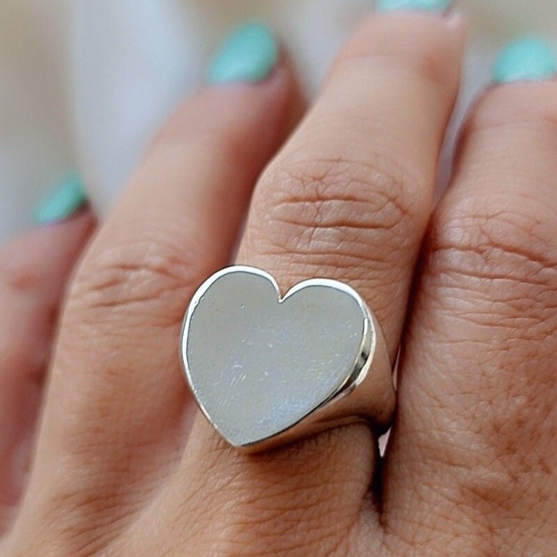 Handmade Sterling Silver Heart Ring: Minimalistic design
