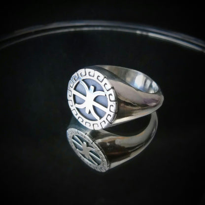 Delfic Epsilon Ring-925 Sterling Silver-Powerful Greek Symbol of Wisdom and Inspiration -
