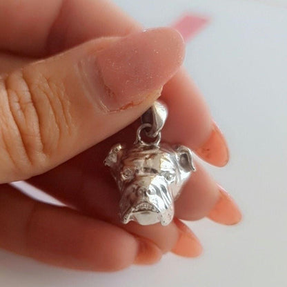 Handmade English Bulldog Pendant: Sculpted 925 Silver Dog Jewelry