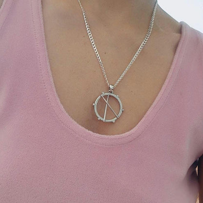 Handmade Sterling Silver Drum Pendant: Rockstar Musician Gift