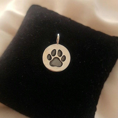 Handmade Sterling Silver Dog Paw Print Pendant - Minimalist Necklace
