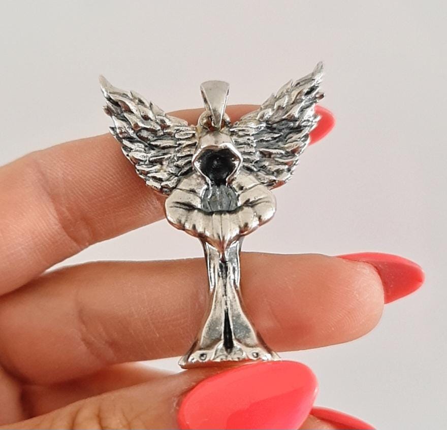 Fallen Angel Sterling Silver Pendant: Handmade Lucifer Necklace Charm