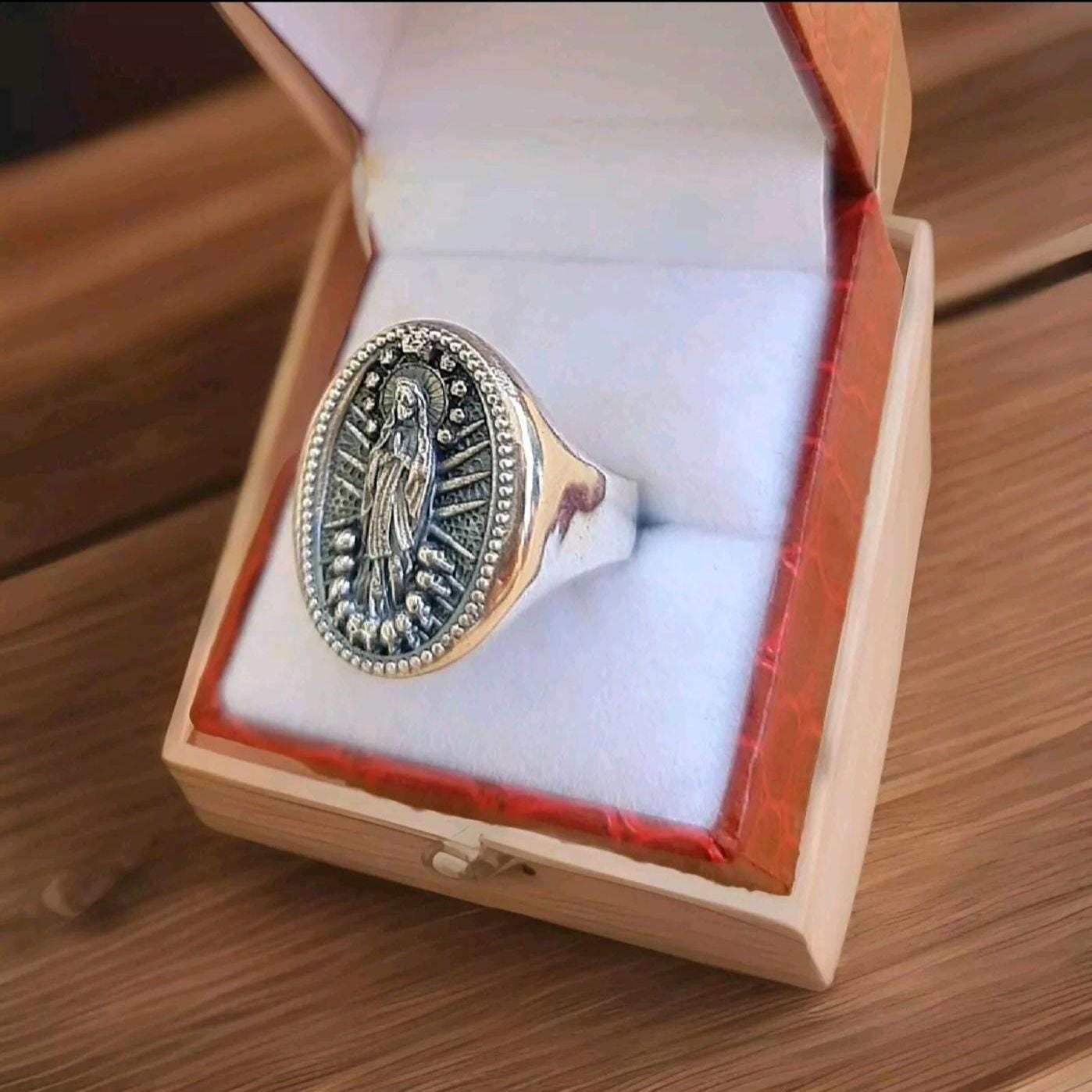 Handmade Sterling Silver Santa Muerte Ring: Gothic Mexican Jewelry