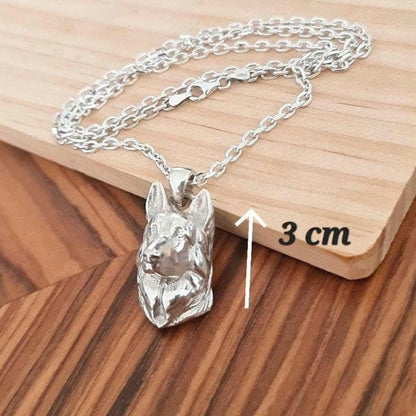 Handmade Sterling Silver German Shepherd Pendant: Detailed Dog Lover Jewelry