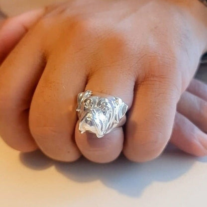 Handmade 925 Silver Boxer Dog Ring: Animal Lover Gift
