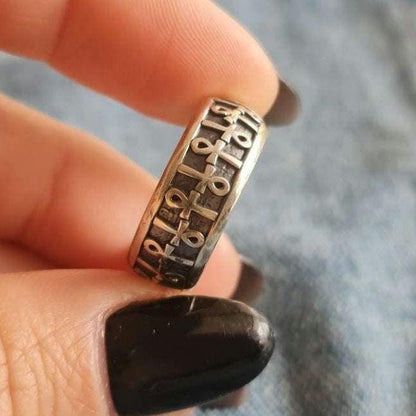 Handmade Sterling Silver Ankh Ring: Egyptian Key of Life Symbol