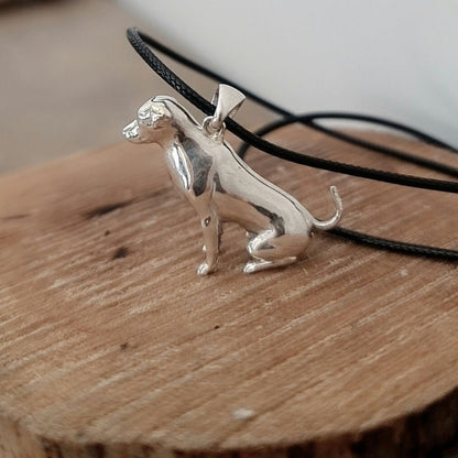 Handmade Labrador Retriever Pendant: Minimalist Sterling Silver Dog Silhouette
