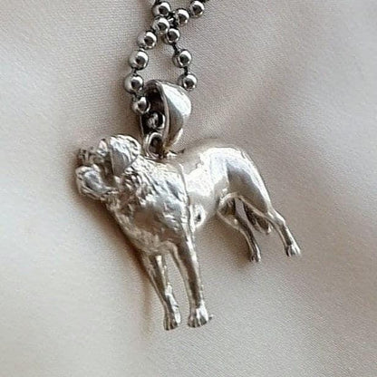 Handmade St. Bernard Silver Pendant: Dog Lover Gift