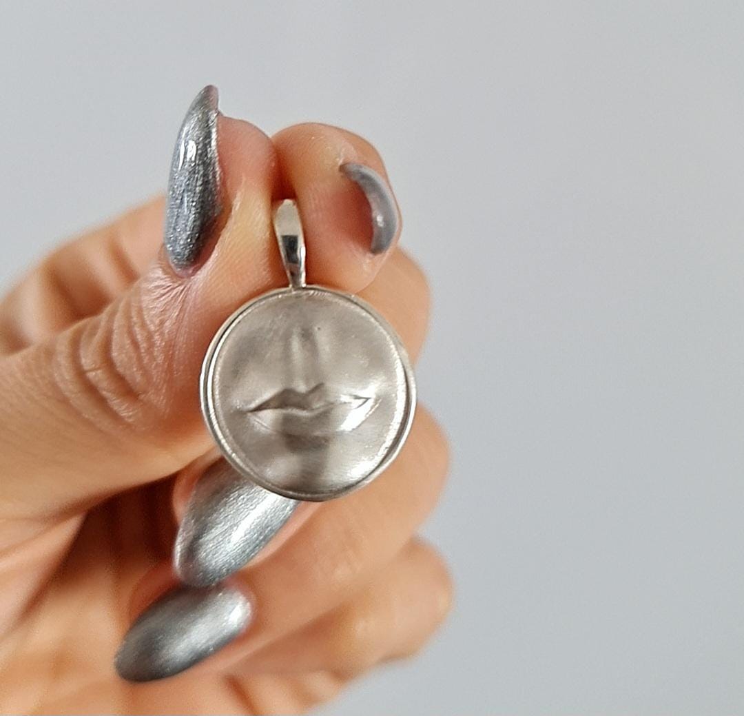 Lips Pendant –Handmade Kiss Necklace – Minimalist Lip Charm – Love Token – sleek & modern design